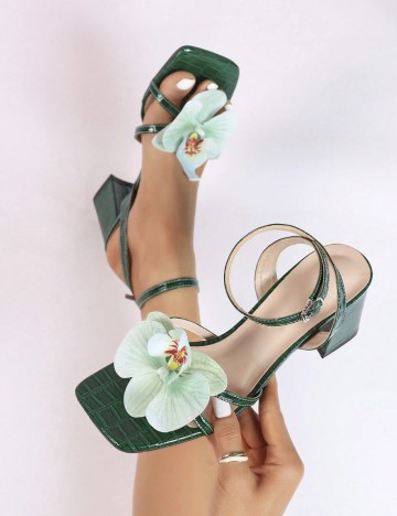 Sandale Cu Toc Shein, verde