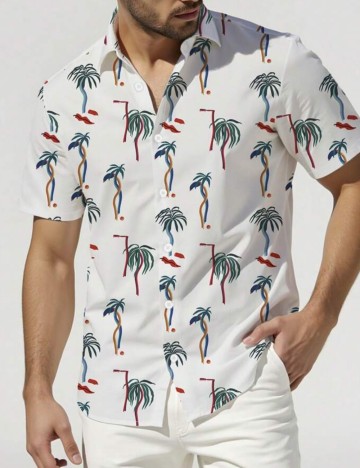 Cămașă cu m&acirc;necă scurtă Shein, mix culori