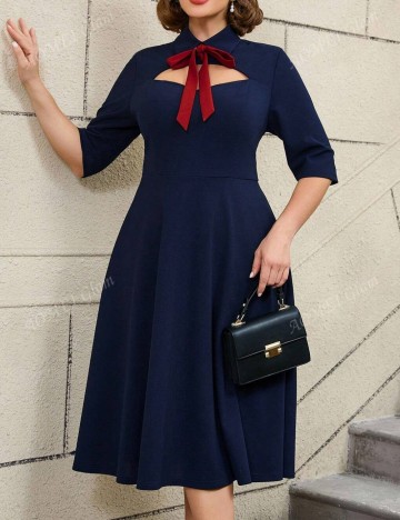 Rochie midi Shein Curve+, albastru