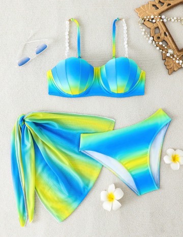 Set costum de baie și fustă Shein, mix culori
