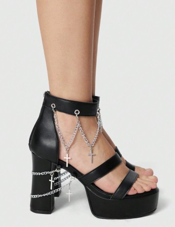 Sandale Cu Toc Shein, negru