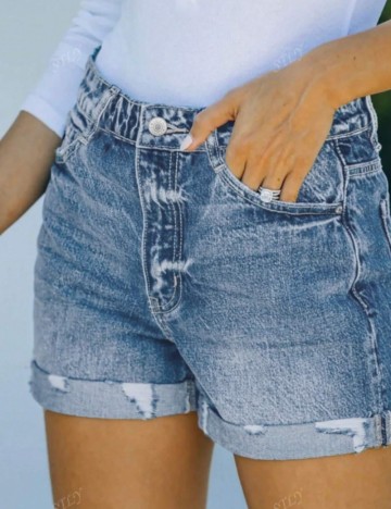 Pantaloni scurți de blugi Shein, albastru