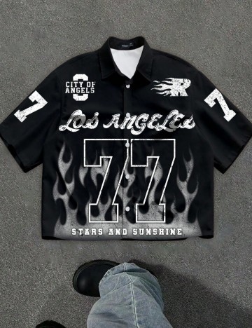 Cămașă cu m&acirc;necă scurtă Shein, mix culori