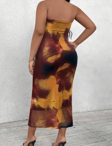 Rochie midi Shein Curve+, mix culori