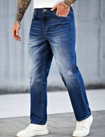 Jeans MANFINITY by Shein, albastru