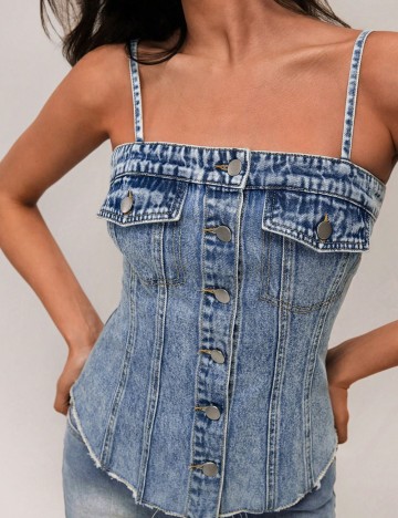 Top Shein, albastru