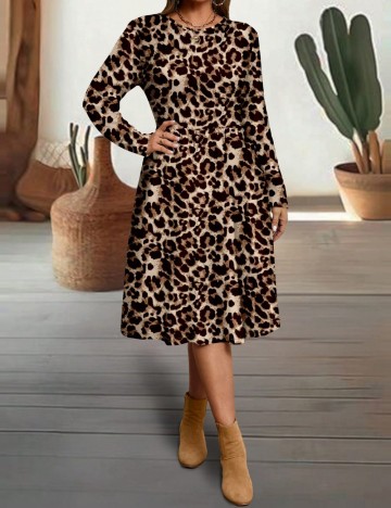 Rochie midi Shein Curve+, mix culori