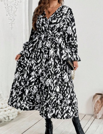 Rochie midi Shein Curve+, mix culori