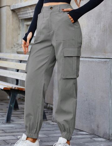 Pantaloni cargo Shein, gri