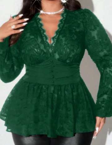 Cămașă Shein Curve+, verde