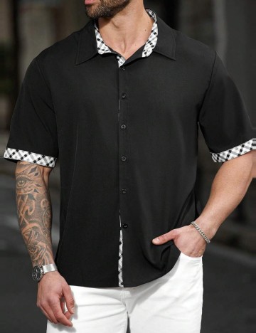 Cămașă casual Shein, negru