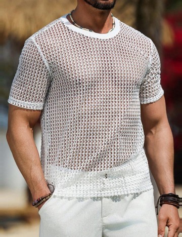 Tricou MANFINITY by Shein, alb