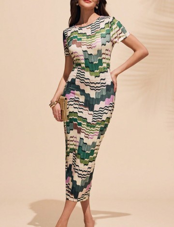 Rochie midi Shein, mix culori