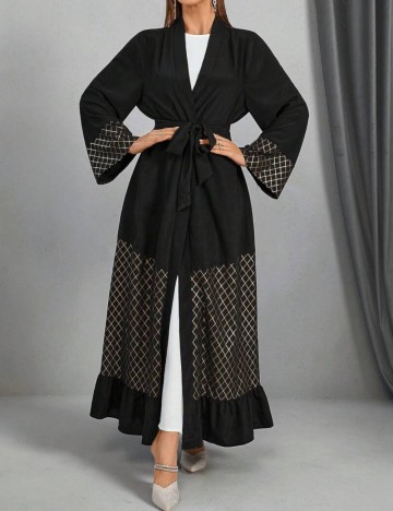 Cardigan lung Shein, negru