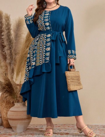 Rochie maxi Shein Curve+, albastru