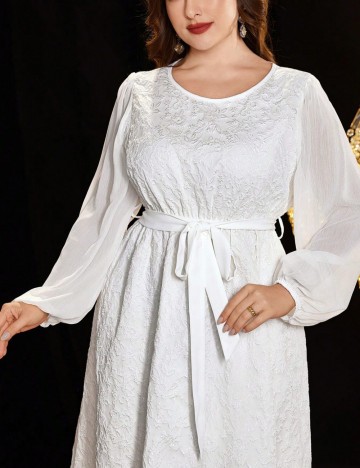 Rochie maxi Shein Curve+, crem