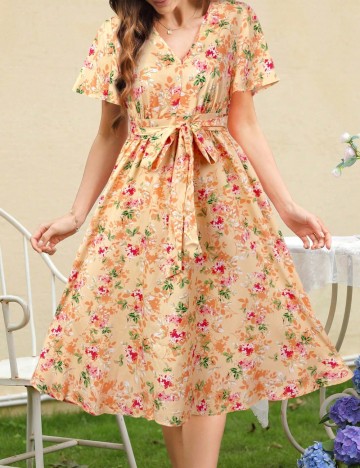 Rochie midi Shein, portocaliu