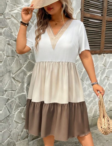 Rochie mini Shein Curve+, mix culori