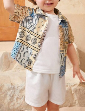 Cămașă cu m&acirc;necă scurtă Shein, mix culori