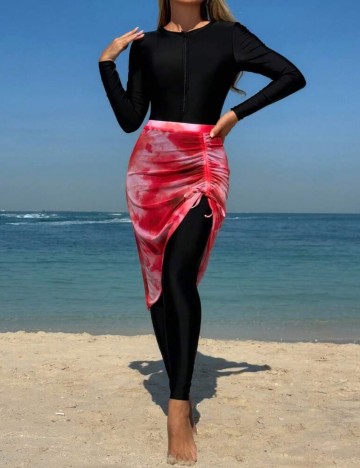 Set costum de baie și fustă Shein, mix culori