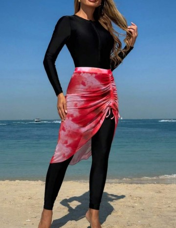 Set costum de baie și fustă Shein, mix culori