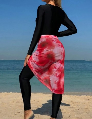 Set costum de baie și fustă Shein, mix culori