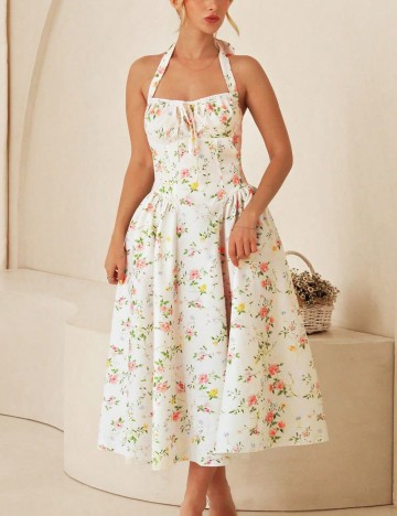 Rochie midi Shein, crem