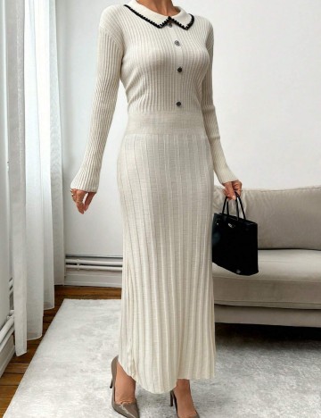Rochie maxi Shein, crem