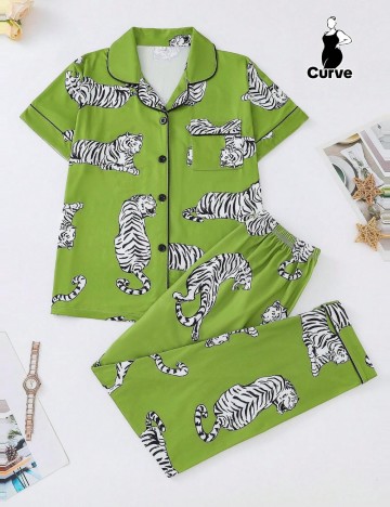 Compleu pijamale Shein Curve+, mix culori