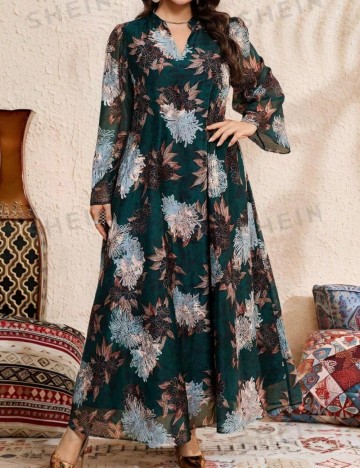 Rochie maxi Shein Curve+, mix culori