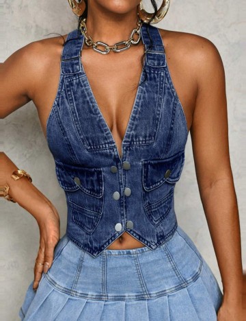 Top Shein, albastru