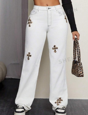 Jeans Shein, alb