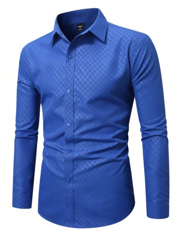 Cămașă MANFINITY by Shein, albastru