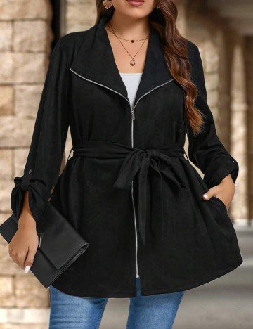 Jachetă Shein Curve+, negru