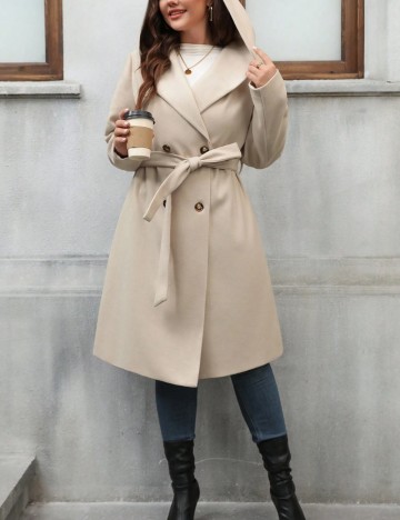 Palton Shein Curve+, crem