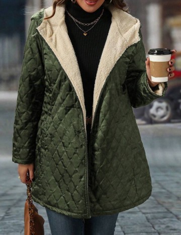 Geacă Shein Curve+, verde