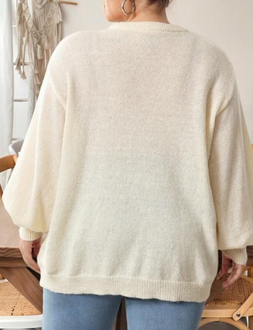 Cardigan Shein Curve+, crem