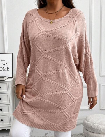 Pulover Shein Curve+, roz