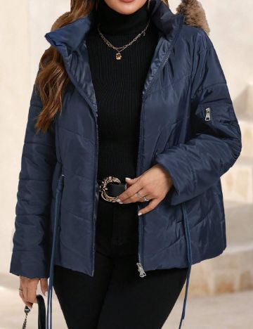 Geacă Shein Curve+, bleumarin