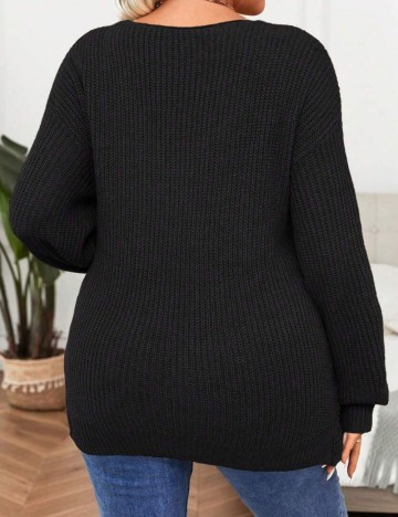 Pulover Shein Curve+, negru