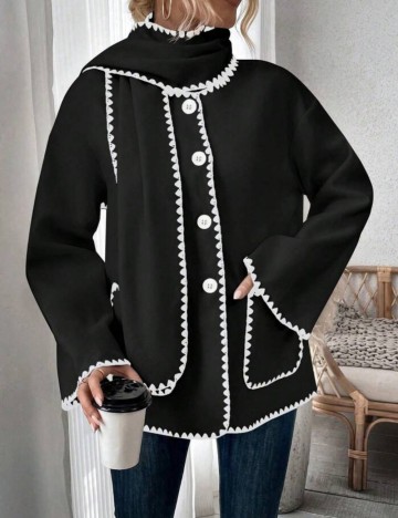 Palton scurt Shein, negru