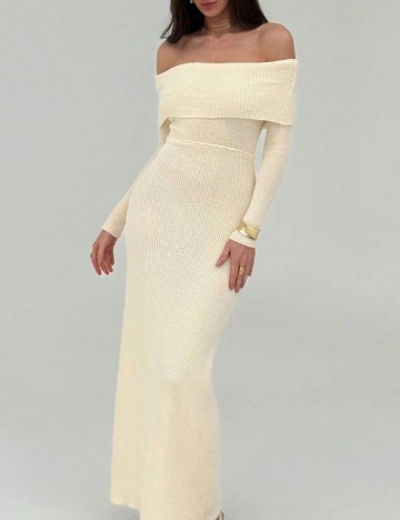 Rochie maxi Shein, crem