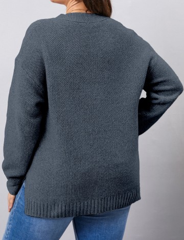 Pulover Shein Curve+, albastru