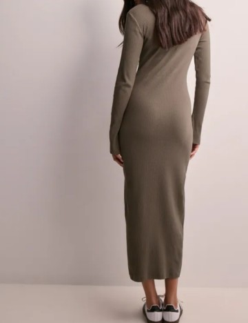 Rochie midi Pieces, maro