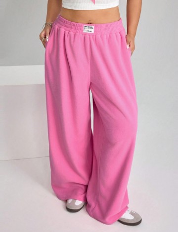 Pantaloni Shein Curve+, roz