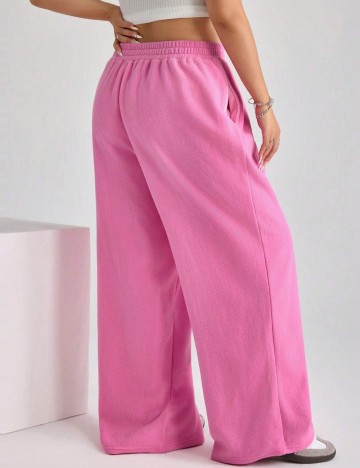 Pantaloni Shein Curve+, roz