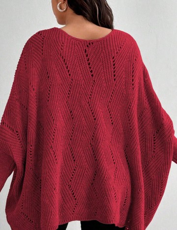 Pulover Shein Curve+, vișiniu