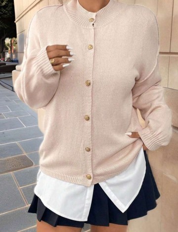 Cardigan Shein Curve+, crem