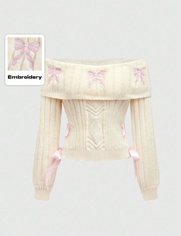 Pulover Romwe by Shein, crem