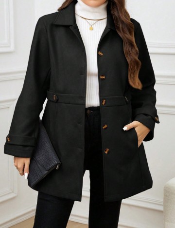Palton Shein Curve+, negru